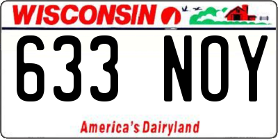 WI license plate 633NOY