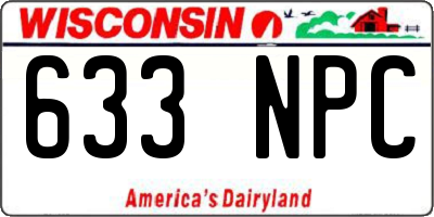 WI license plate 633NPC