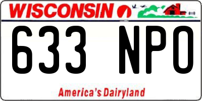 WI license plate 633NPO