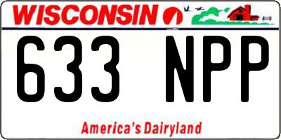 WI license plate 633NPP
