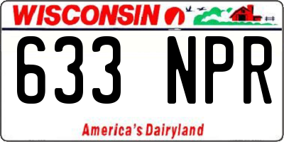 WI license plate 633NPR
