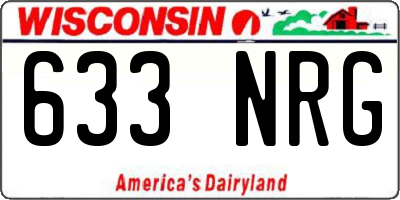WI license plate 633NRG