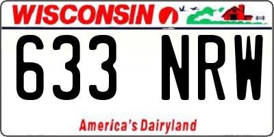 WI license plate 633NRW