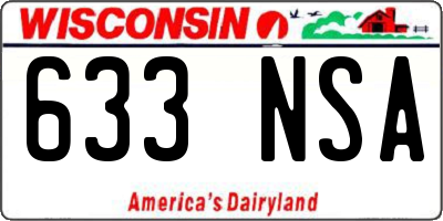 WI license plate 633NSA