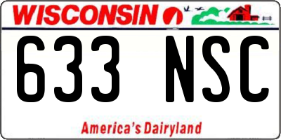 WI license plate 633NSC