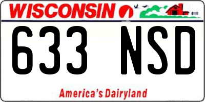 WI license plate 633NSD