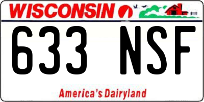 WI license plate 633NSF