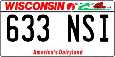 WI license plate 633NSI