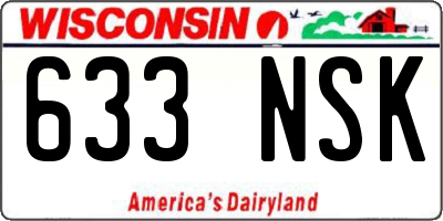 WI license plate 633NSK