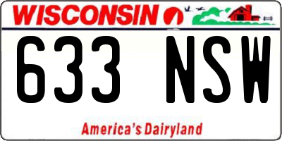 WI license plate 633NSW
