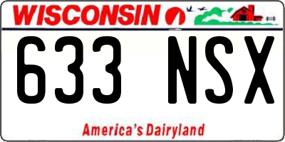 WI license plate 633NSX