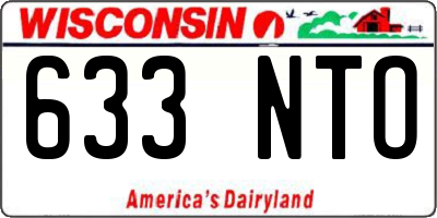 WI license plate 633NTO