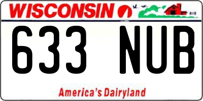 WI license plate 633NUB