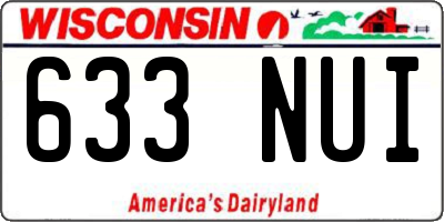 WI license plate 633NUI