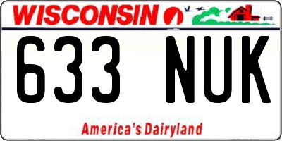 WI license plate 633NUK