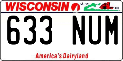 WI license plate 633NUM