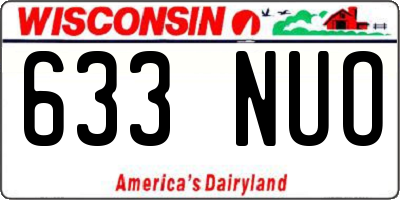WI license plate 633NUO