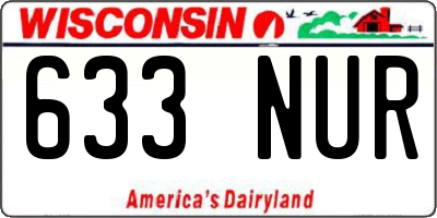 WI license plate 633NUR