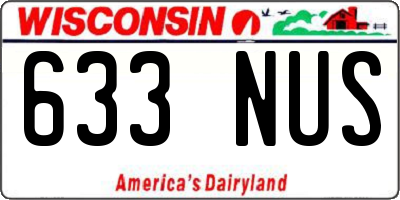 WI license plate 633NUS