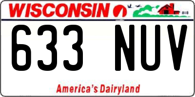 WI license plate 633NUV