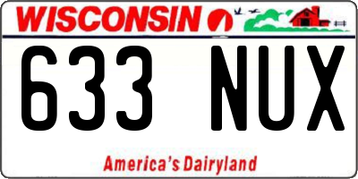 WI license plate 633NUX