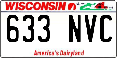 WI license plate 633NVC