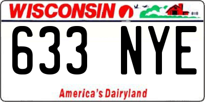 WI license plate 633NYE