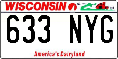 WI license plate 633NYG