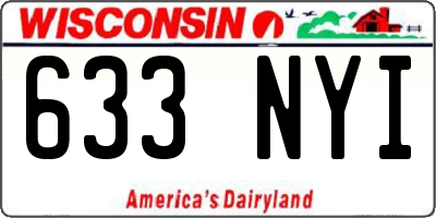 WI license plate 633NYI