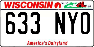 WI license plate 633NYO