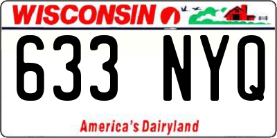WI license plate 633NYQ