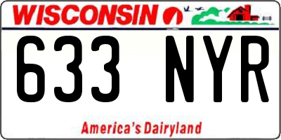 WI license plate 633NYR