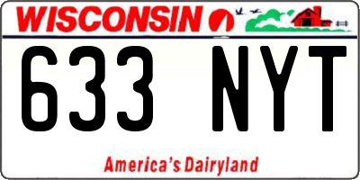 WI license plate 633NYT