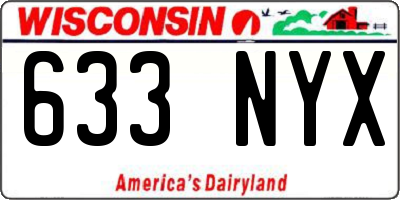 WI license plate 633NYX