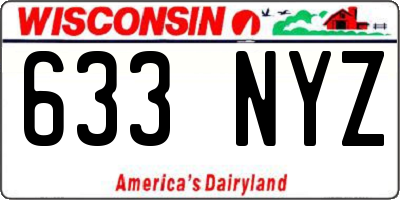 WI license plate 633NYZ