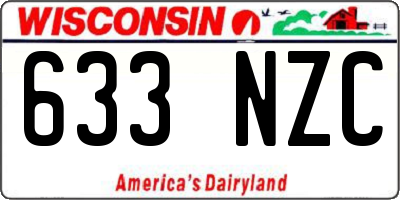 WI license plate 633NZC
