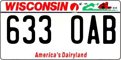 WI license plate 633OAB