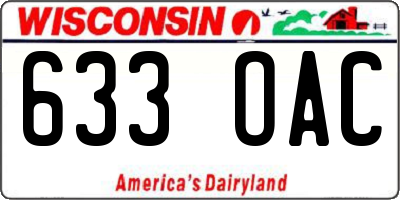 WI license plate 633OAC