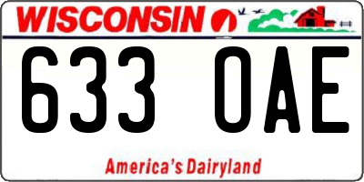 WI license plate 633OAE