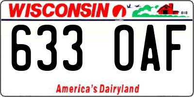 WI license plate 633OAF