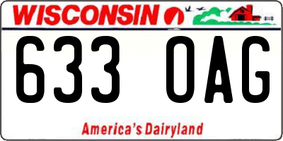 WI license plate 633OAG