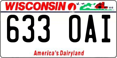 WI license plate 633OAI