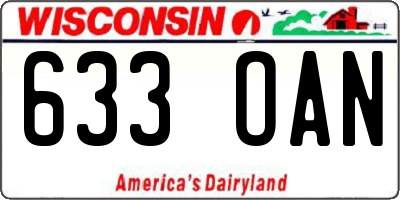WI license plate 633OAN