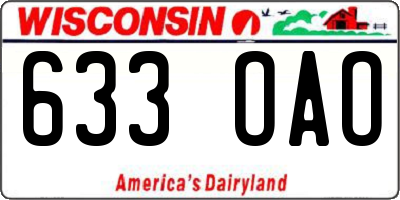 WI license plate 633OAO
