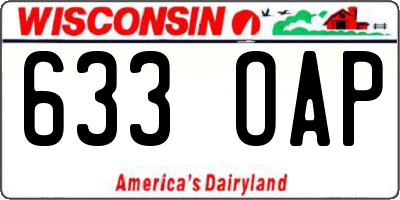 WI license plate 633OAP
