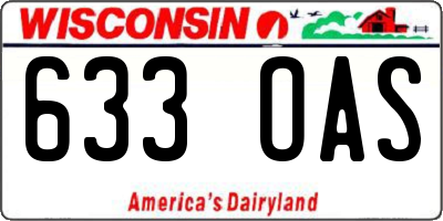 WI license plate 633OAS