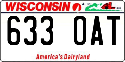WI license plate 633OAT