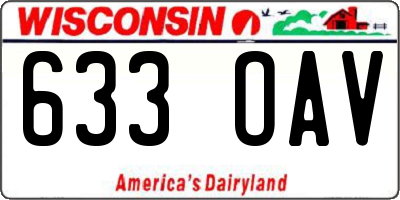 WI license plate 633OAV