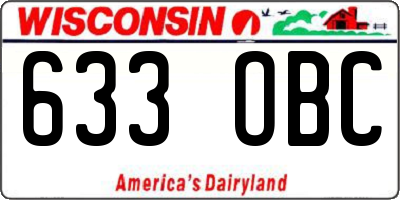 WI license plate 633OBC