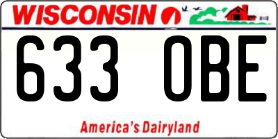 WI license plate 633OBE